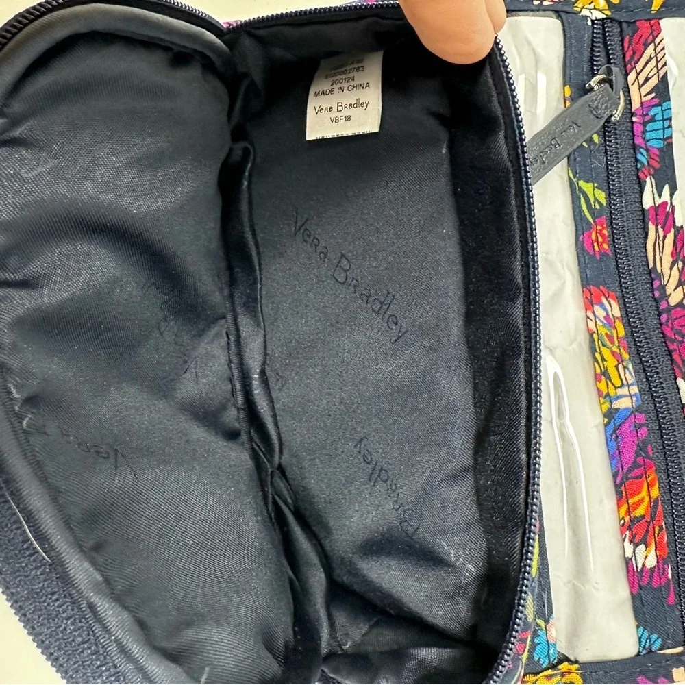 Vera Bradley Midnight Wildflowers Cosmetic Toiletries Travel Bag